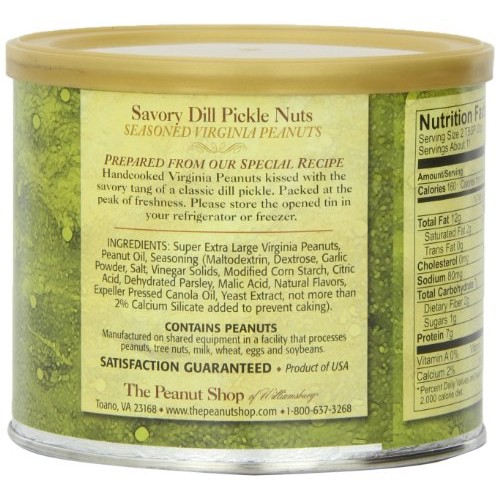 The Peanut Shop Of Williamsburg Savory Dill Pickle Nuts, 10.5-Ou