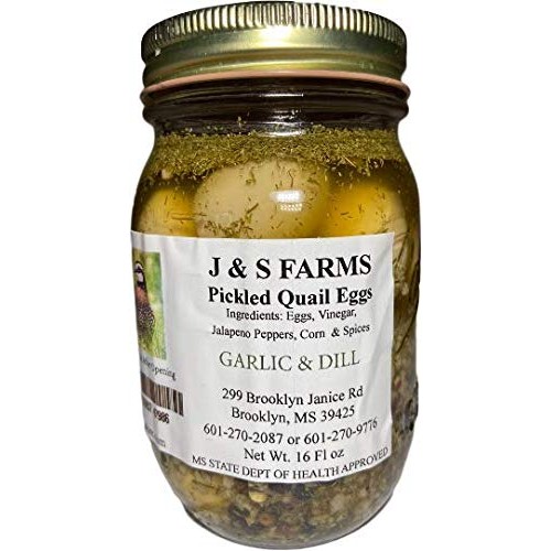 J&Amp;S Farms Garlic &Amp; Dill Pickled Quail Eggs - 2 Pint Jars