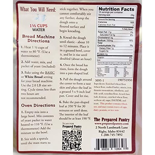 The Prepared Pantry French Bread Machine Mix