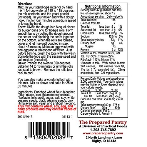 The Prepared Pantry Salted Water Roll And Hamburger Bun Mix; Sin