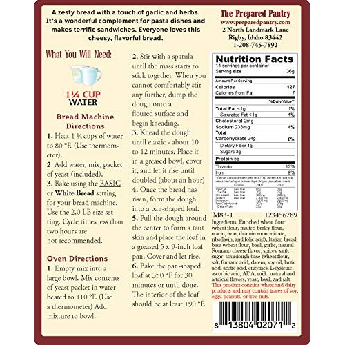 The Prepared Pantry Zesty Italian Cheese Bread Mix; Single Pack;