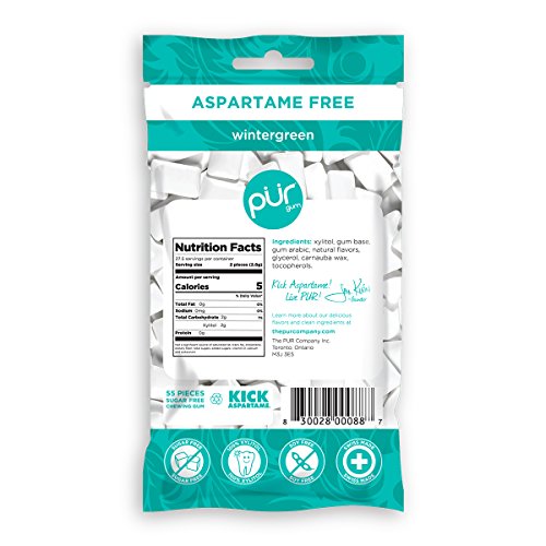 Pur 100% Xylitol Chewing Gum, Wintergreen, Sugar-Free + Aspartam