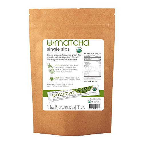 The Republic Of Tea Organic U-Matcha Single Sips, 50 Single Serv