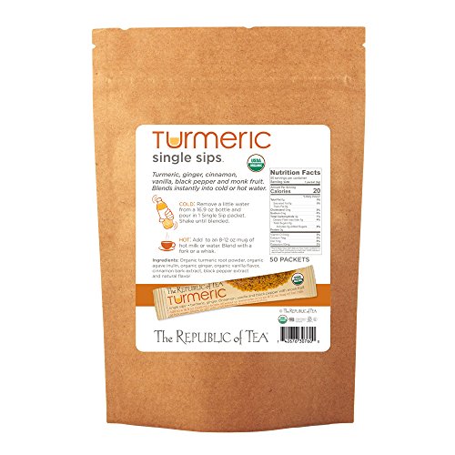 The Republic Of Tea Organic Turmeric Single Sips, 50 Single Serv
