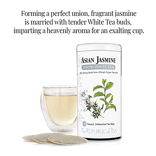 The Republic Of Tea Asian Jasmine White Tea, 50-Count