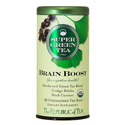The Republic of Tea Brain Boost Supergreen Green Tea, Ginkgo Bil...