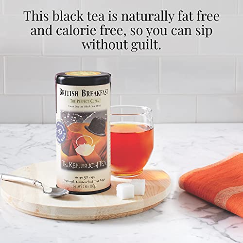 The Republic of Tea British Breakfast Black Tea, 50 Tea Bags, Go...