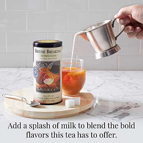 The Republic of Tea British Breakfast Tea 2.8 oz Tin, 50 Tea Bag...
