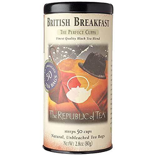 The Republic of Tea British Breakfast Tea 2.8 oz Tin, 50 Tea Bag...