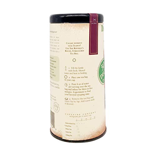 The Republic Of Tea Decaf Vanilla Almond Black Tea, 50 Tea Bags,