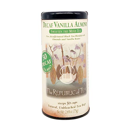 The Republic Of Tea Decaf Vanilla Almond Black Tea, 50 Tea Bags,