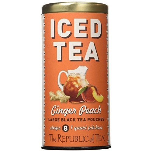 The Republic Of Tea Ginger Peach Black Iced Tea, 8 Large Iced Te