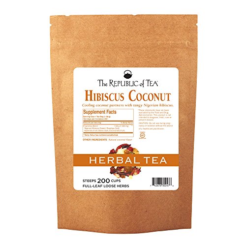 The Republic Of Tea Hibiscus Coconut Full-Leaf Herbal Tea, 1 Pou