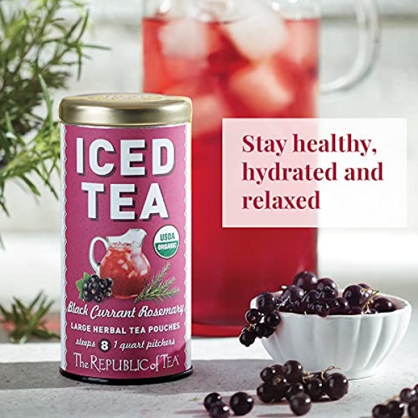 The Republic of Tea Organic Black Currant Rosemary Iced Tea Pouc...