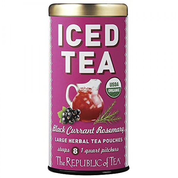 The Republic of Tea Organic Black Currant Rosemary Iced Tea Pouc...