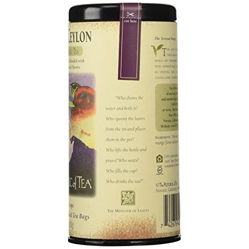 The Republic Of Tea, Mango Ceylon, Metabolic Frolic Tea, 50 Count
