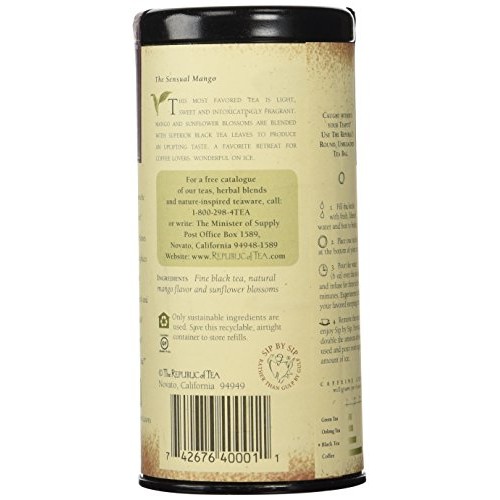 The Republic Of Tea, Mango Ceylon, Metabolic Frolic Tea, 50 Count