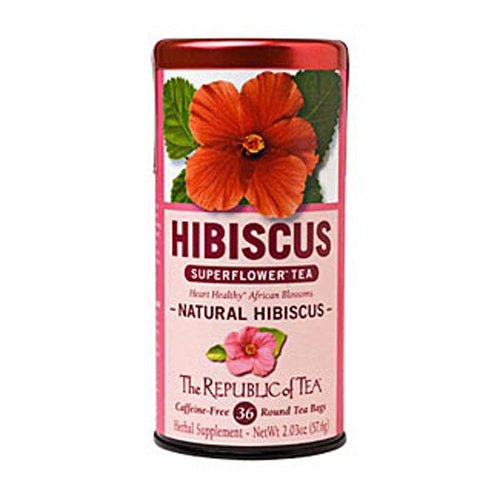 The Republic Of Tea Natural Hibiscus Superflower Tea 36 Tea Bags
