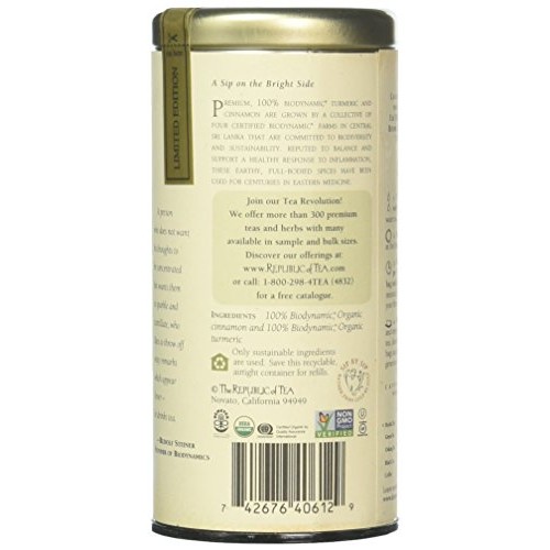 The Republic of Tea Organic Turmeric Cinnamon Herbal Tea, 36 Tea...