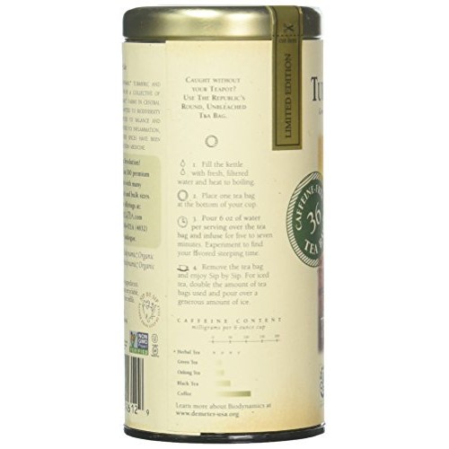 The Republic of Tea Organic Turmeric Cinnamon Herbal Tea, 36 Tea...