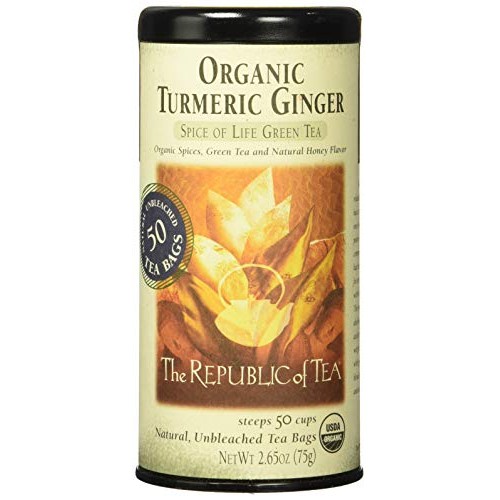 The Republic Of Tea Organic Turmeric Ginger Green Tea, 50 Tea Ba