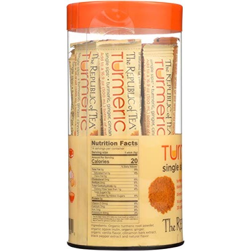 The Republic of Tea Organic Turmeric Single Sips, Instant Turmer...