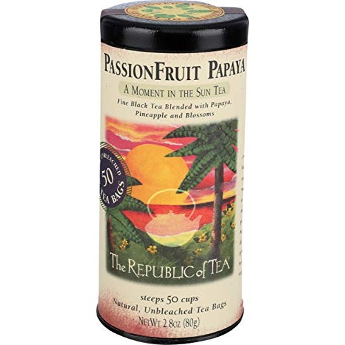 The Republic Of Tea Passionfruit Papaya Black Tea, 50 Tea Bags,