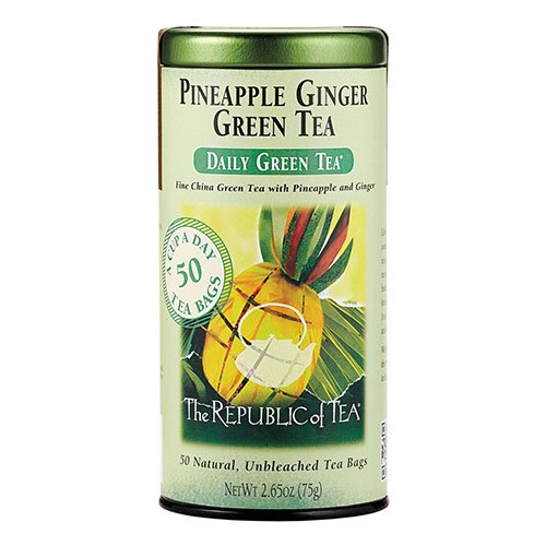The Republic Of Tea, Pineapple Ginger Green Tea, 50-Count