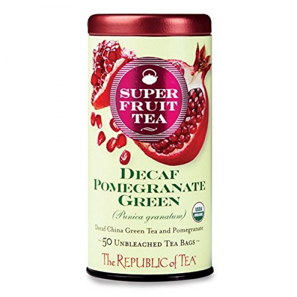 The Republic Of Tea, Pomegranate Green Tea Decaf, 50 Count