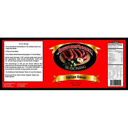 The Sausage Maker - Sweet Italian Sausage Seasoning, 1 Lb. 8 Oz