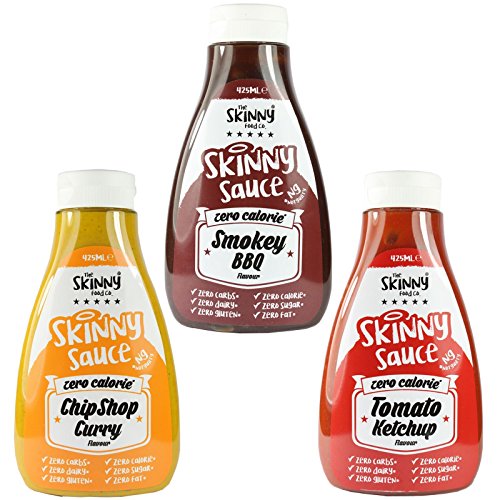 Skinny Foods Curry Ketchup Bbq Sauce Set Of 3 Sw Condiment Sugar