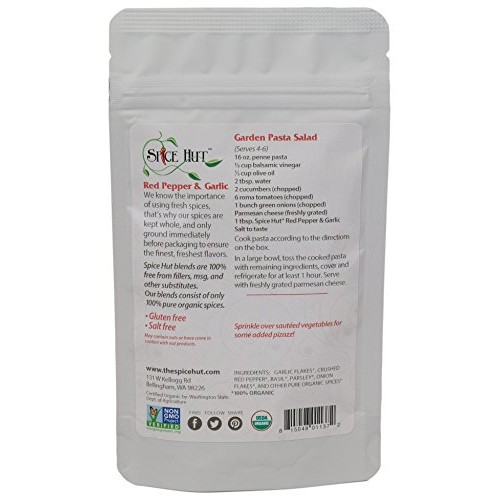 The Spice Hut Organic Red Pepper &Amp; Garlic Seasoning, Bold &Amp; Deli