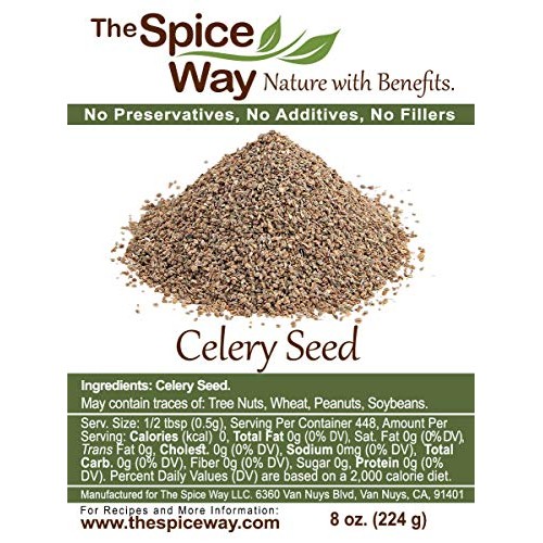 The Spice Way Celery Seed - Premium Whole Seeds 8 Oz