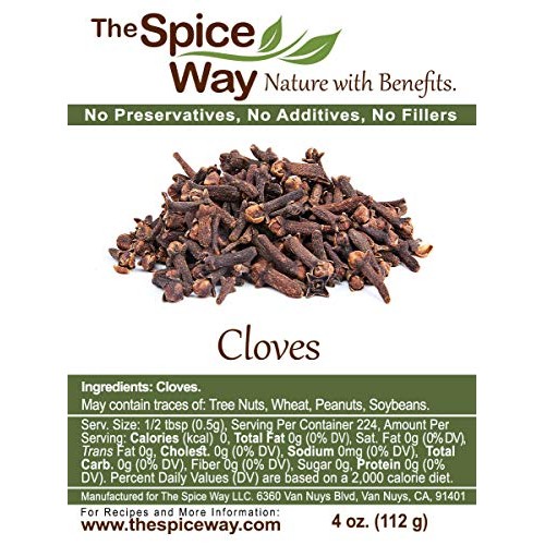 The Spice Way Cloves - Whole| 4 Oz | Clove Spice, For Many Savor