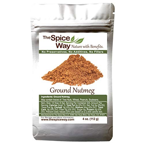 The Spice Way Ground Nutmeg - Premium Powder - 4 Oz Resealable Bag