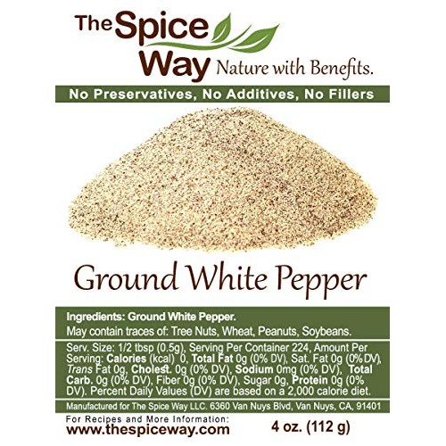 The Spice Way Ground White Pepper - | 4 Oz | Pure Pepper Powder