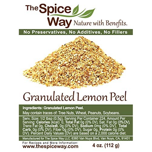 The Spice Way Lemon Peel - Granules 4 Oz Zest And Rind Witho