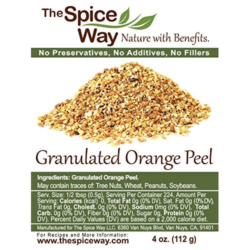 The Spice Way Orange Peel - Granules 4 Oz Without Any Preser