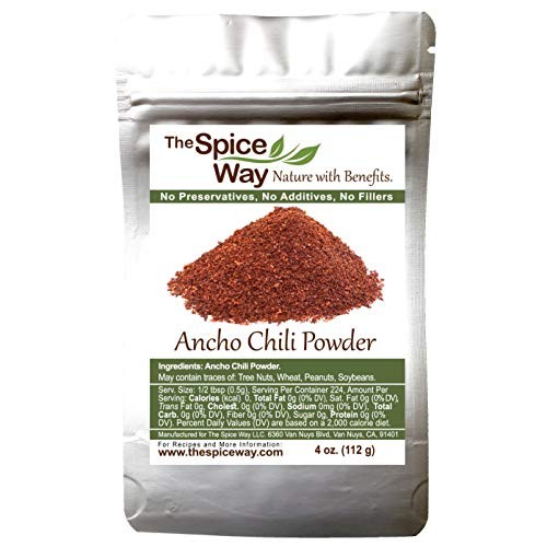 The Spice Way Premium Ancho Chile - Pure Chili Powder | 4 Oz | M