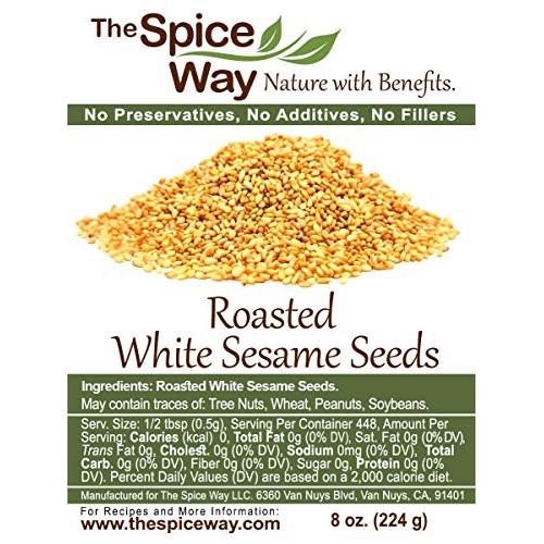 The Spice Way Roasted White Sesame Seeds - 8 Oz