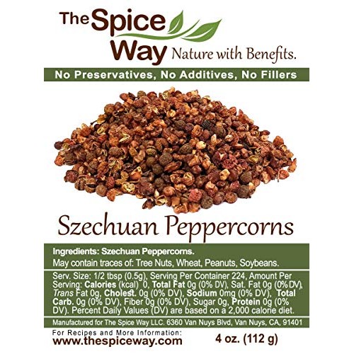 The Spice Way Szechuan Peppercorns - | 4 Oz | Premium Sichuan Pe
