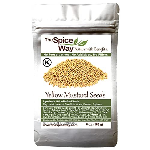 The Spice Way Yellow Mustard Seed - | 6 Oz | Whole Seeds, Reseal