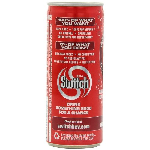 The Switch Sparkling Juice, Black Cherry, 8- Fl. Oz Cans Pack O The Switch Sparkling Juice, Black Cherry, 8- Fl. Oz Cans Pack O
