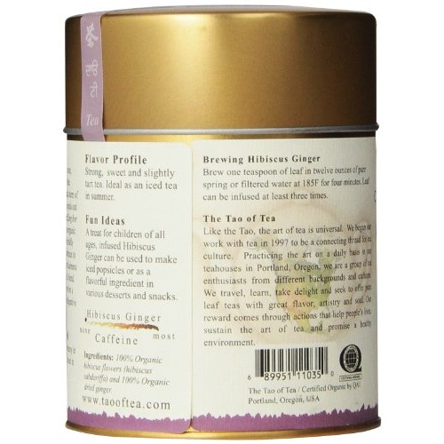 The Tao Of Tea, Hibiscus Ginger Tea, Loose Leaf, 3.0 Ounce Tin T