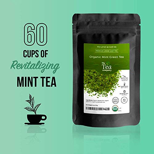 Organic Mint Green Tea - 60 Cups Of Refreshing Mint Tea With Spe