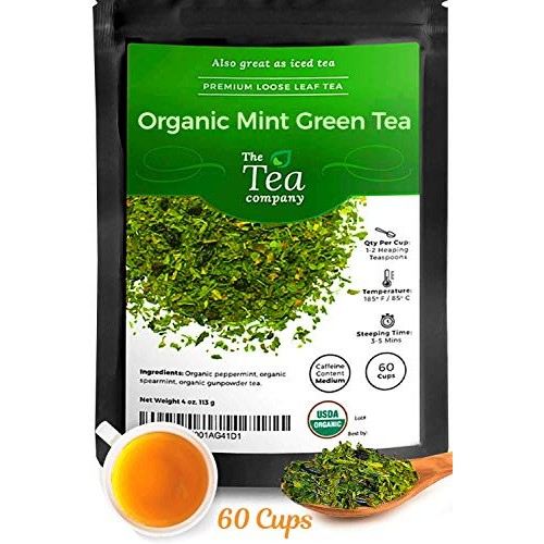 Organic Mint Green Tea - 60 Cups Of Refreshing Mint Tea With Spe