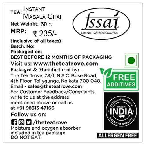 Probiotic Masala Chai Instant Tea Powder 60 Gms 40 Cups Dairy ...