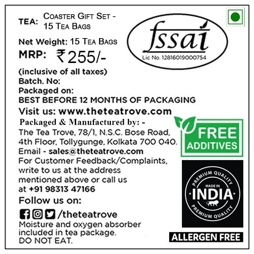 Tea Gift Set 15 Black Green &Amp; Herbal Tea Bags Enclosed With Two