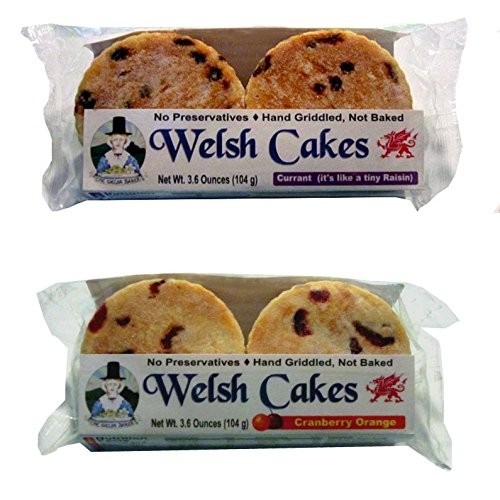 Welsh Baker Welsh Cakes - 2 Flavor Variety Box - 8 Cakes - Curra