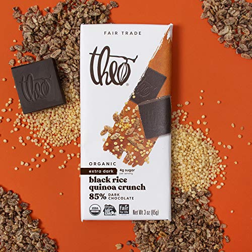 Theo Chocolate Black Rice Quinoa Crunch Organic Dark Chocolate B